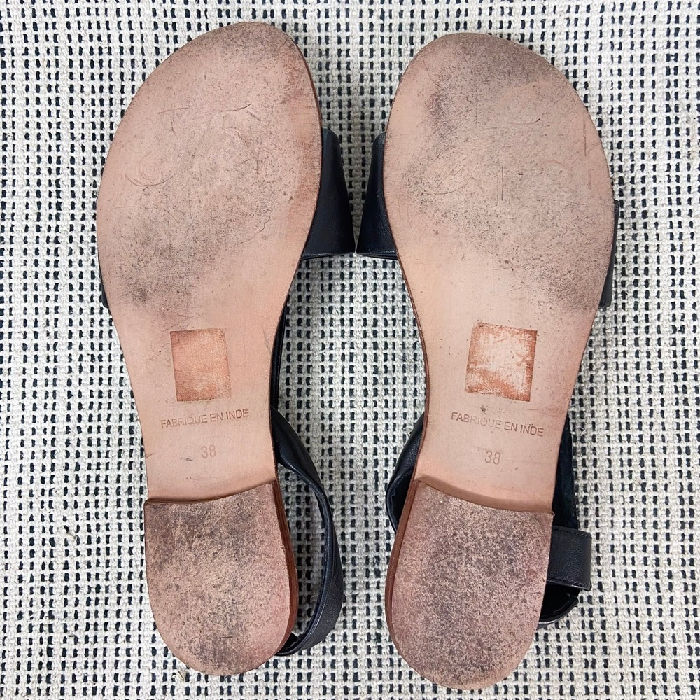 Free People Black Leather Sandals - Picture 6 of 10
